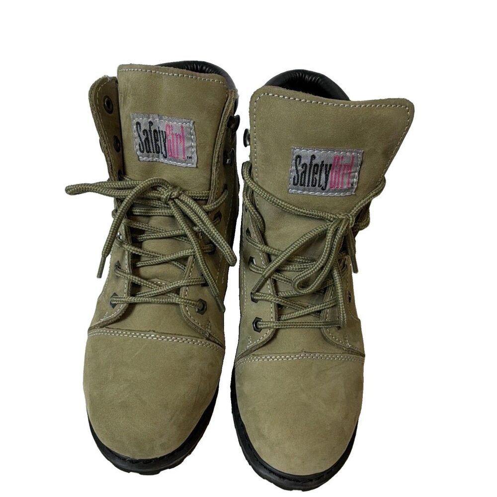 SafetyGirl Valsole Women's Leather Green Work Boots EH Size 10M FI/75 C/75 Steel